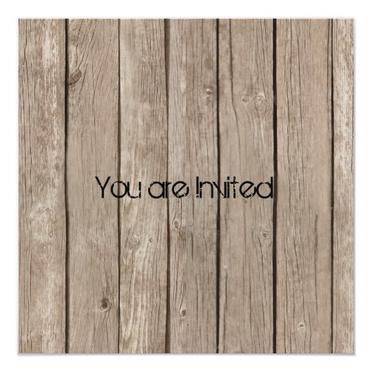 Rustic Brown Wood Baby Shower Card