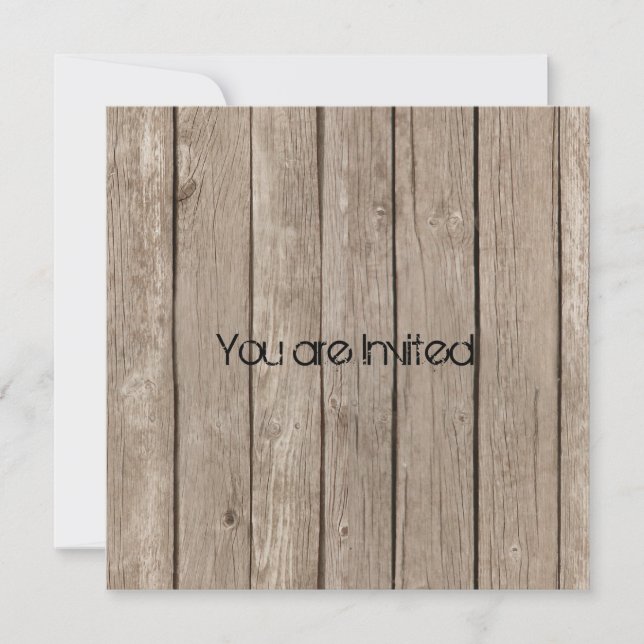 Rustic Brown Wood Baby Shower Invitation (Front)