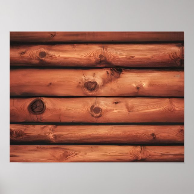 Rustic Brown Wood Background Texture Poster (Front)