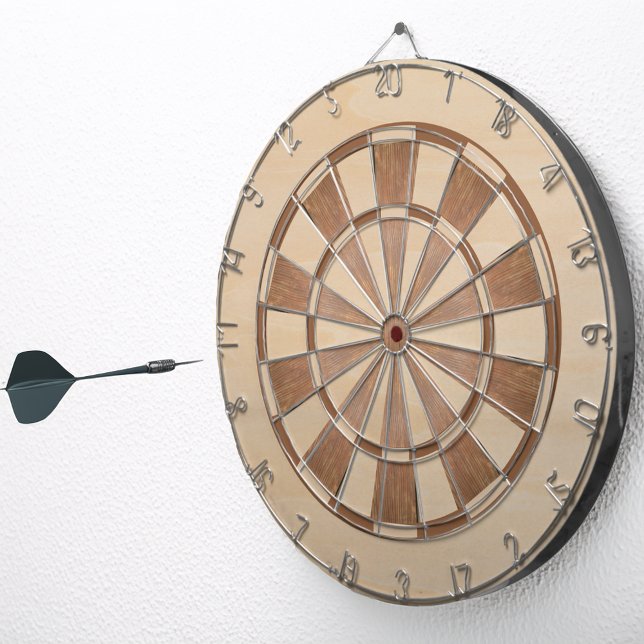 Rustic Brown Wood Classic Dartboard (Creator Uploaded)