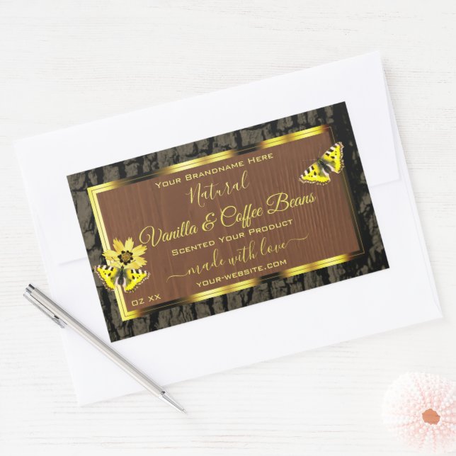Rustic Brown Wood Grain Tree Bark Product Labels (Envelope)