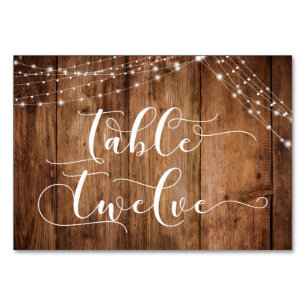 Rustic Brown Wood & Lights Table Twelve Card