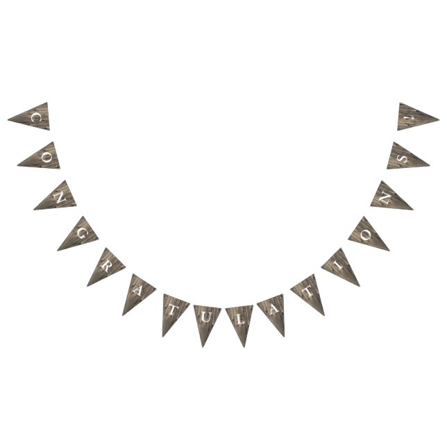 Rustic Brown Wood Look Congratulations Bunting (All)
