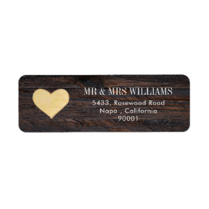 Rustic Brown Wood Matching Address Label Return Address Label