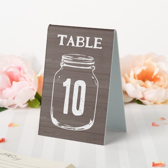 Rustic brown wood wedding table number tent signs (In SItu (Wedding))