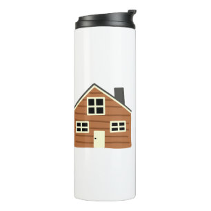 Rustic Brown Wooden Cabin Gift Thermal Tumbler