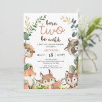 Rustic Brown Woodland Born Two Be Wild Birthday