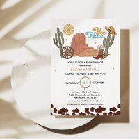 Rustic Brown Yea Haw Little Cowboy Baby Shower