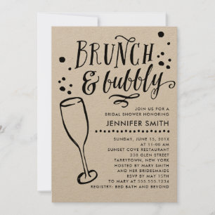 Rustic Brunch and Bubbly Bridal Shower Invitation