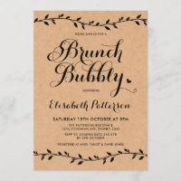 Rustic Brunch & Bubbly Baby Shower Modern Laurels