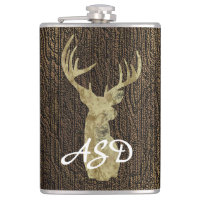 Rustic Buck Deer Hunting Monogram
