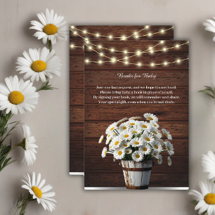 Rustic Bucket Daisy in Bloom Baby Shower Enclosure Card