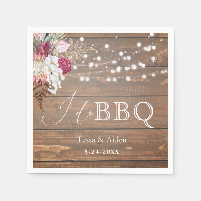 Rustic Budget I Do BBQ Napkins (Front)