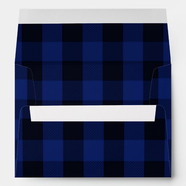Rustic Buffalo Check Lumberjack Plaid Blue 5X7 Envelope (Back (Bottom))