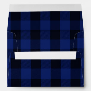 Rustic Buffalo Check Lumberjack Plaid Blue 5X7 Envelope