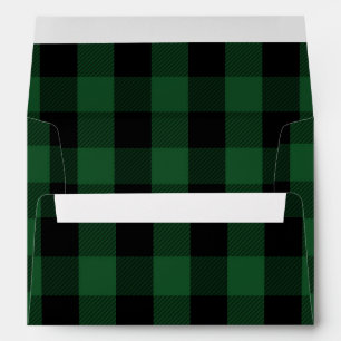 Rustic Buffalo Check Lumberjack Plaid Green 5X7 Envelope