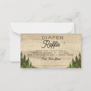 Rustic Buffalo Check Wild One Diaper Raffle Card