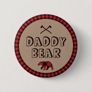 Rustic Buffalo Plaid Lumberjack DAD to be 6 Cm Round Badge