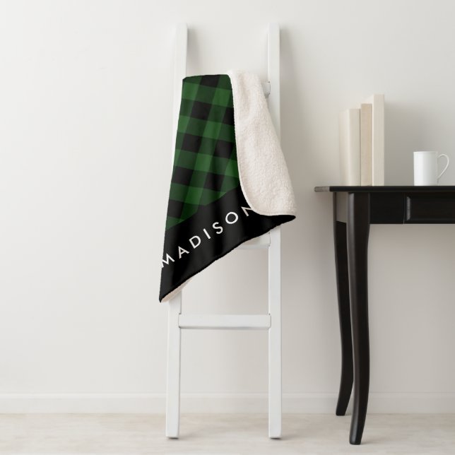 Rustic Buffalo Plaid | Personalised Sherpa Blanket (In Situ)
