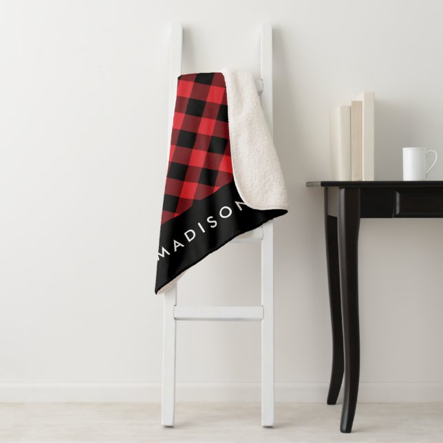 Rustic Buffalo Plaid | Personalised Sherpa Blanket (In Situ)