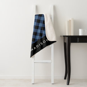 Rustic Buffalo Plaid Personalised Sherpa Blanket