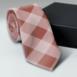 Rustic Buffalo Plaid - Simple Soft Red Tie
