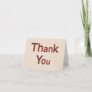 Rustic Buffalo Plaid Thank You Card