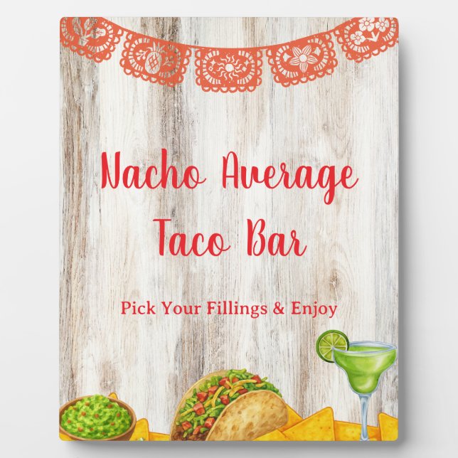 Rustic Build Your Own Taco Bar Sign | Farmhouse Plaque (Front)