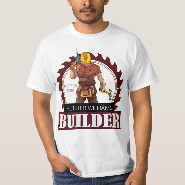 Rustic Builder Construction Building Promotional  T-Shirt (Front)