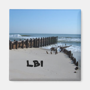 Rustic Bulkhead on Beach Magnet