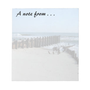 Rustic Bulkhead on Beach Notepad