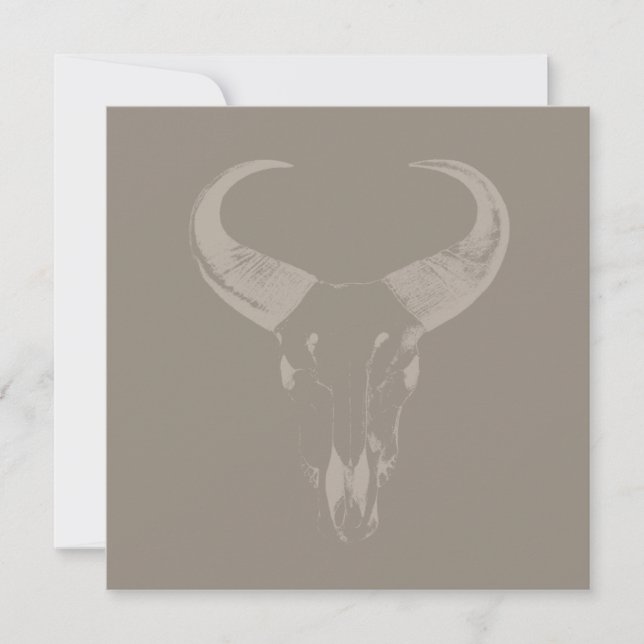 Rustic Bull Horns CUSTOM COLOR Invitation (Front)