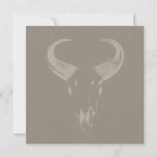 Rustic Bull Horns CUSTOM COLOR Invitation