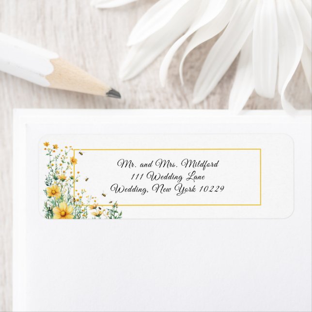 Rustic Bumble Bee Address Return Address Label (Insitu)