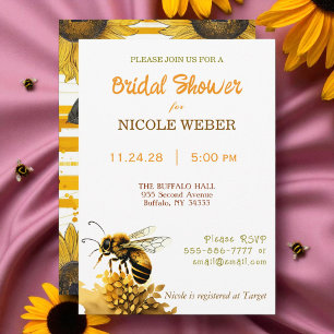 Rustic Bumble Bee Bridal Shower Invitation