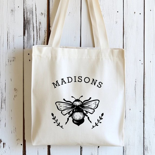 Rustic Bumblebee Personalized Tote Bag (Creator Uploaded)