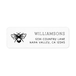Rustic Bumblebee Return Address Label