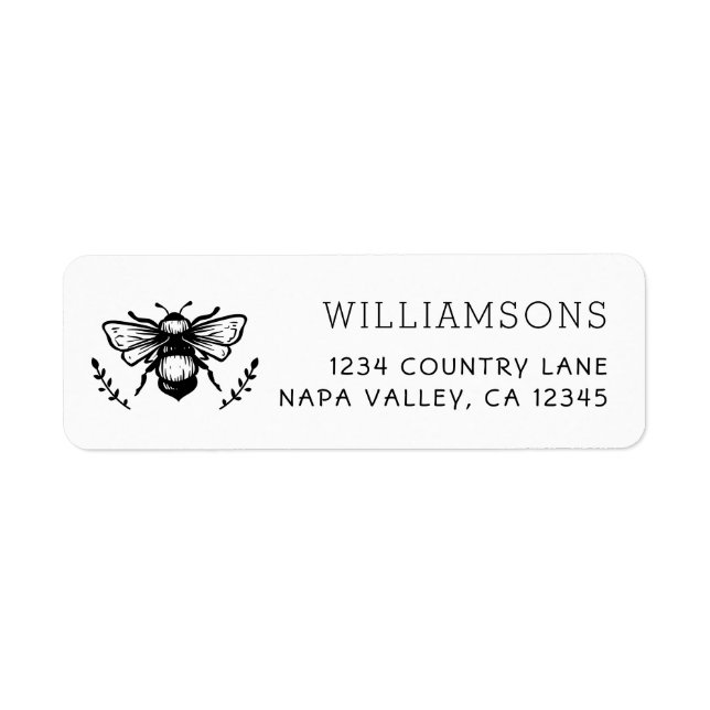 Rustic Bumblebee Return Address Label (Front)