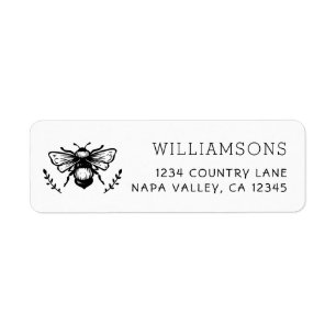 Rustic Bumblebee Return Address Return Address Label