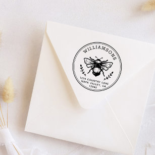 Rustic Bumblebee Return Address Self-inking Stamp