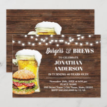 Rustic Burger & Brews Adults Birthday
