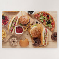 Rustic Burger Hot dog Pizza French Fries Doughnut