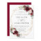 Rustic Burgundy Blush Floral Wedding Geometric
