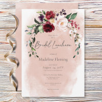 Rustic Burgundy & Blush Pink Roses Bridal Luncheon