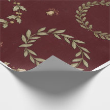 Rustic Burgundy Botanical Winter Christmas