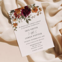 Rustic Burgundy Burnt Orange Rust Floral Wedding
