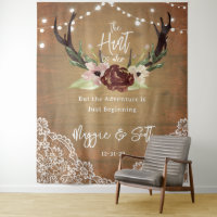 Rustic Burgundy Floral Boho Hunt is Over Wedding