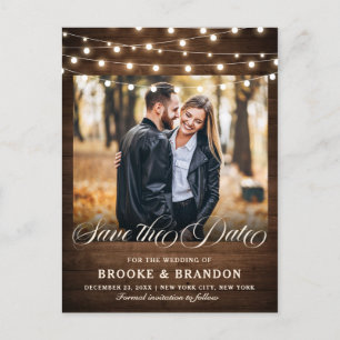 Rustic Burgundy Floral Mason Jar Save the Date Postcard