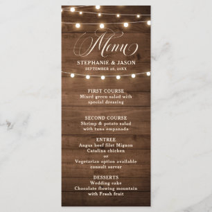 Rustic Burgundy Floral Mason Jar Wedding Menu
