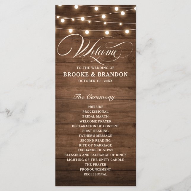 Rustic Burgundy Floral Mason Jar Wedding Program (Front)